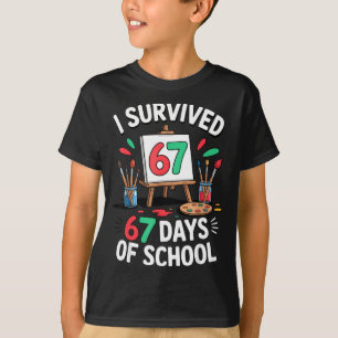 Camiseta Eu Sobrevivi 67 Dias De Escola - Professores Aluno
