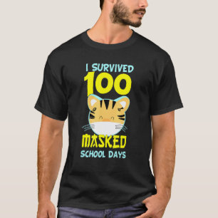 Camiseta Eu Sobrevivi a 100 Dias de Escola Mascarados Aluno