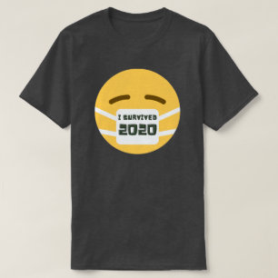 Camiseta Eu Sobrevivi A 2020 Máscara Emoji