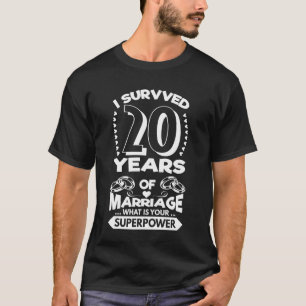 Camiseta Eu Sobrevivi A 20 Anos De Casamento - Aniversário