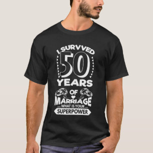 Camiseta Eu Sobrevivi A 50 Anos De Casamento - Aniversário