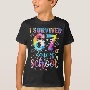 Camiseta Eu Sobrevivi a 67 Dias de Escola Engraçado 67 Meme