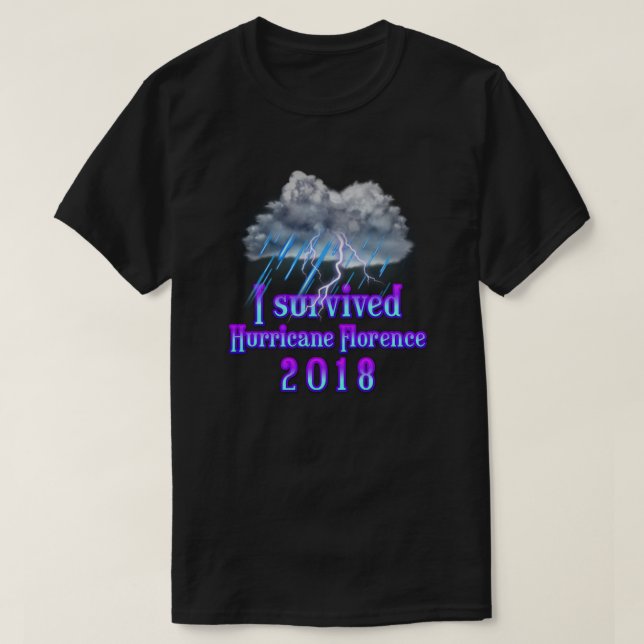 Camiseta Eu sobrevivi à chuva do furacão Florence (Frente do Design)