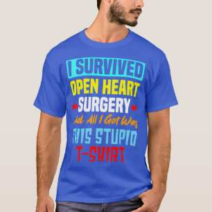 Camiseta Eu Sobrevivi a Cirurgia de Coração Aberta Funny 