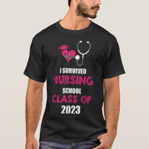 Camiseta Eu Sobrevivi à Classe de Enfermeiro da Escola de E