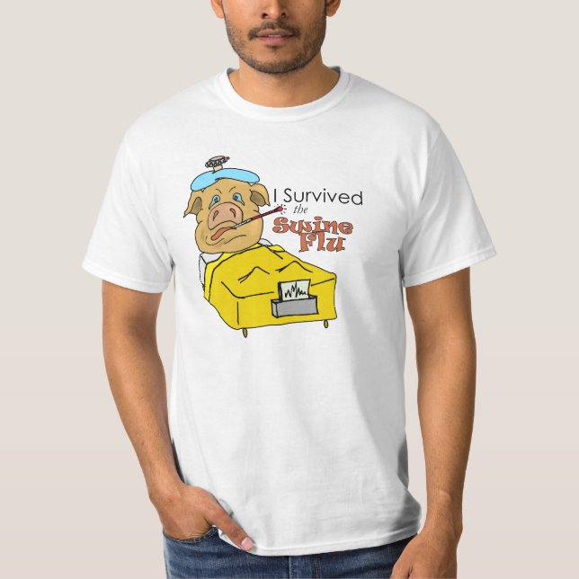 Camiseta Eu sobrevivi à gripe dos suínos (Frente)