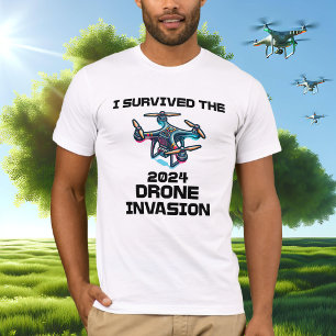 Camiseta Eu Sobrevivi à invasão do drone de 2024
