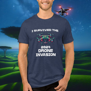 Camiseta Eu Sobrevivi à invasão do drone de 2024