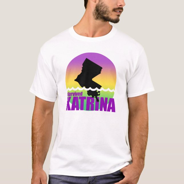 Camiseta Eu sobrevivi a Katrina (Frente)
