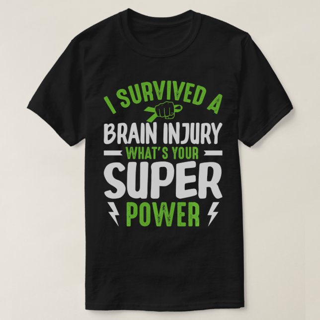 Camiseta Eu Sobrevivi a lesões cerebrais traumáticas TBI Se (Frente do Design)