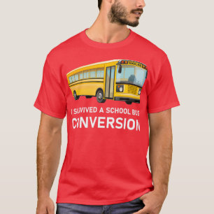 Camiseta Eu sobrevivi a um Design de conversão de ônibus es