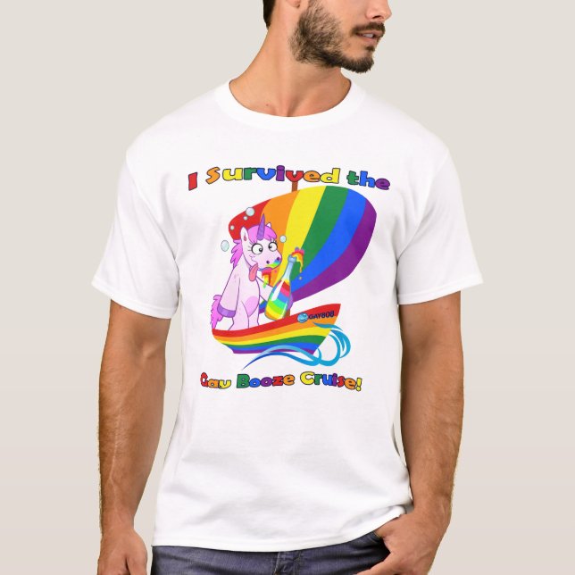 Camiseta "Eu sobrevivi ao cruzeiro alegre das bebidas! " (Frente)