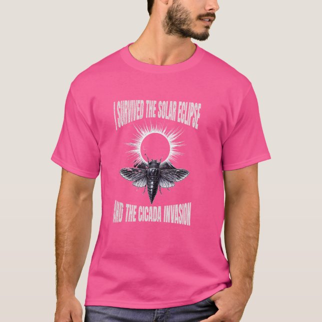 Camiseta Eu Sobrevivi Ao Eclipse Solar E À Invasão De Cicad (Frente)