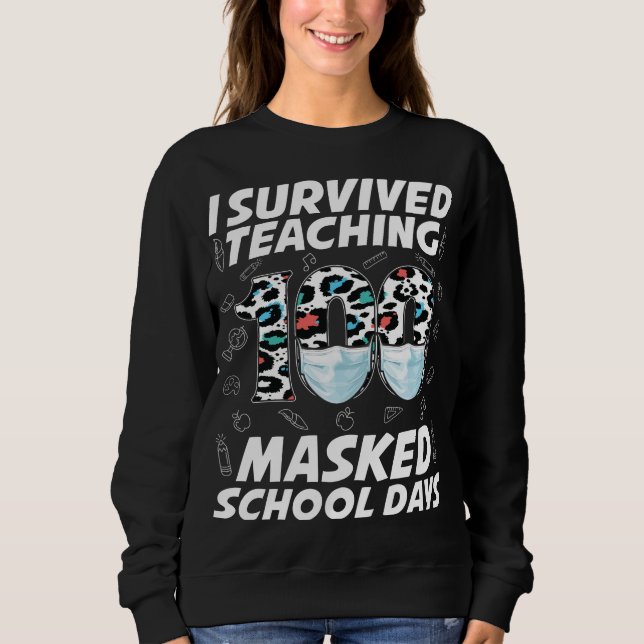 Camiseta Eu Sobrevivi Ao Ensino 100 Dias Escolares Mascarad (Frente)