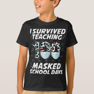 Camiseta Eu Sobrevivi Ao Ensino 100 Dias Escolares Mascarad