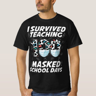 Camiseta Eu Sobrevivi Ao Ensino 100 Dias Escolares Mascarad