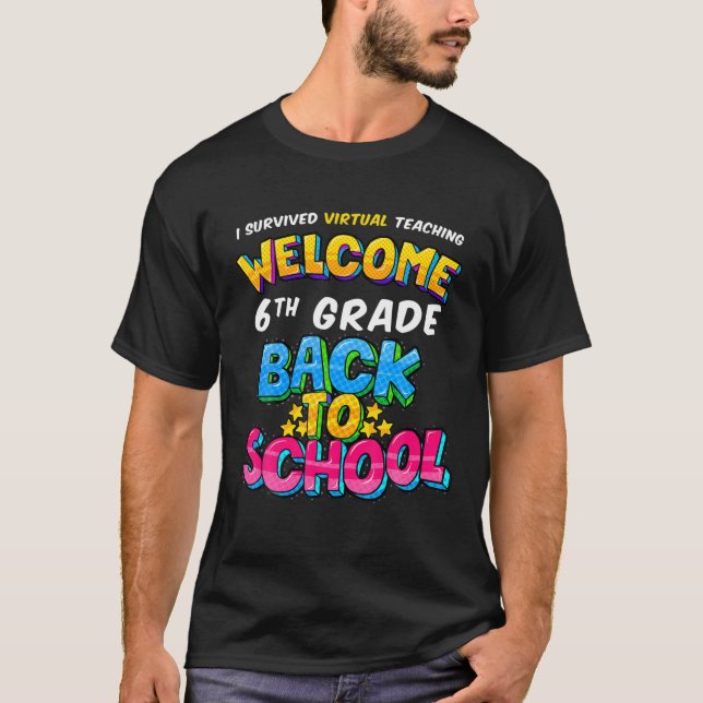 Camiseta Eu Sobrevivi Ao Ensino Virtual De Volta À 6 De Esc (Frente)