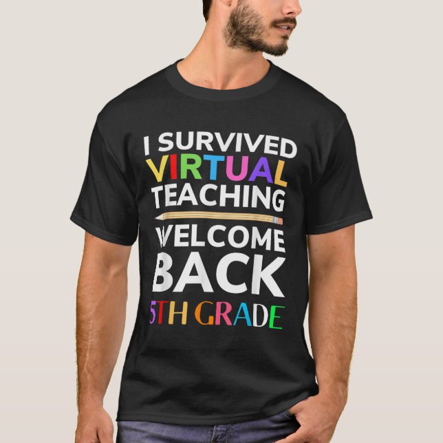 Camiseta Eu Sobrevivi ao Ensino Virtual de Volta às Aulas 5 (Frente)