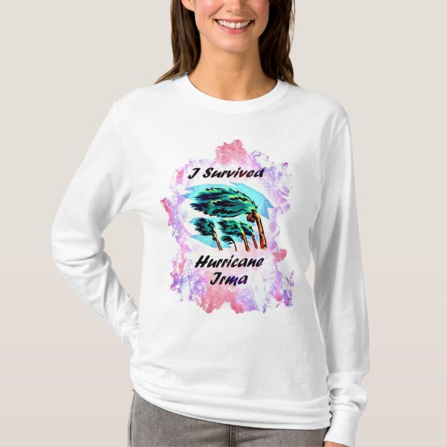 Camiseta Eu sobrevivi ao furacão Irma (Frente)