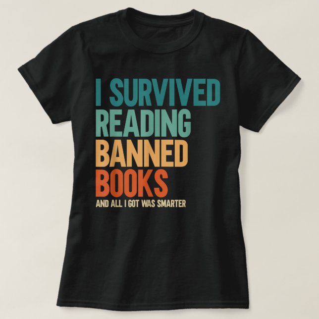 Camiseta Eu Sobrevivi Ao Ler Livros Banidos Em Livraria (Frente do Design)