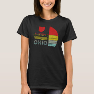 Camiseta Eu Sobrevivi ao mapa de Ohio Meme angustiado retrô