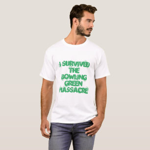 Camiseta Eu Sobrevivi ao Massacre Verde da Boliche