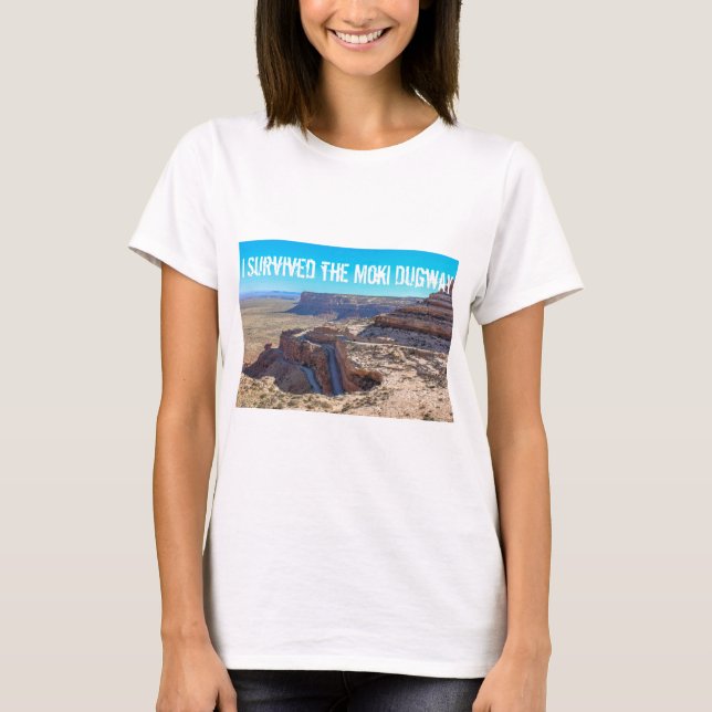 Camiseta Eu sobrevivi ao Moki Dugway (Frente)