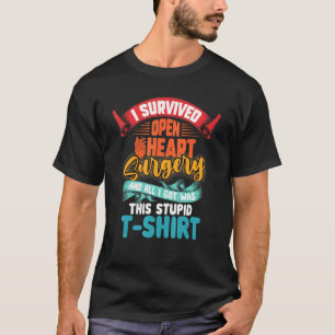Camiseta Eu Sobrevivi ao Paciente Cardíaco Cirúrgico Aberto