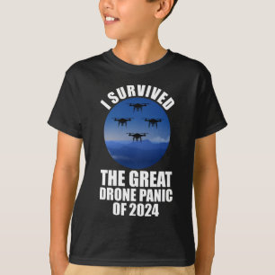 Camiseta Eu Sobrevivi Ao Pânico Do Drone Excelente De 2024