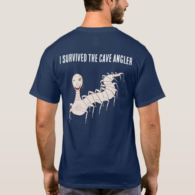 Camiseta EU SOBREVIVI AO PEIXE-ANZOL DA Caverna (Verso)
