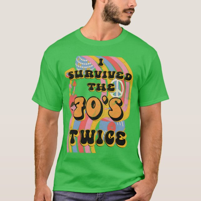 Camiseta Eu Sobrevivi ao Sete 70S, Sete, Oitenta 80 engraça (Frente)