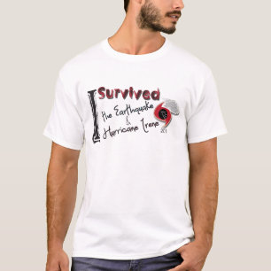 Camiseta Eu sobrevivi ao terremoto & ao furacão Irene