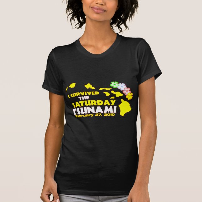 Camiseta Eu sobrevivi ao tsunami de sábado (Frente)
