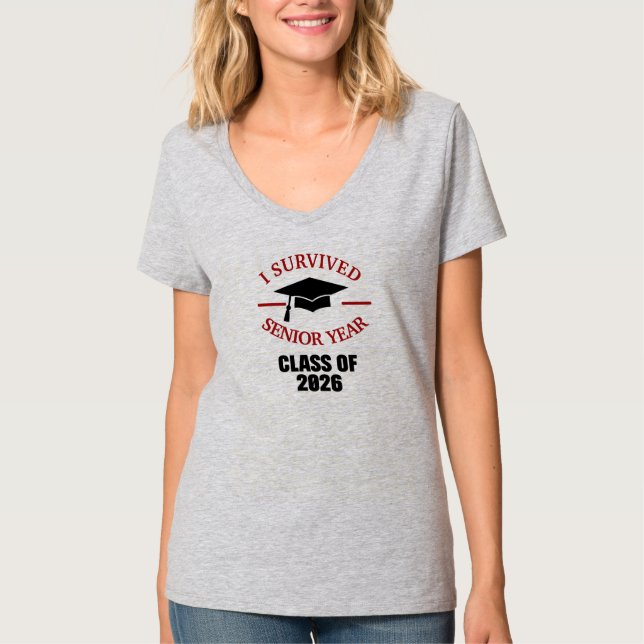 Camiseta Eu sobrevivi ao último ano da turma de 2026 format (Frente)