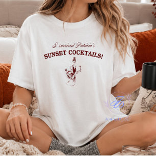 Camiseta Eu Sobrevivi aos Coquetéis de Pôr do Sol de Patric