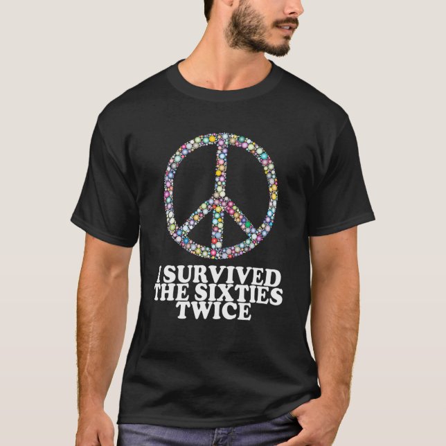 Camiseta Eu Sobrevivi às 60s duas vezes - Aniversário de 70 (Frente)