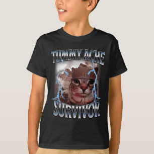 Camiseta Eu Sobrevivi Hoje A Tummy Ache Sobrevivente Engraç