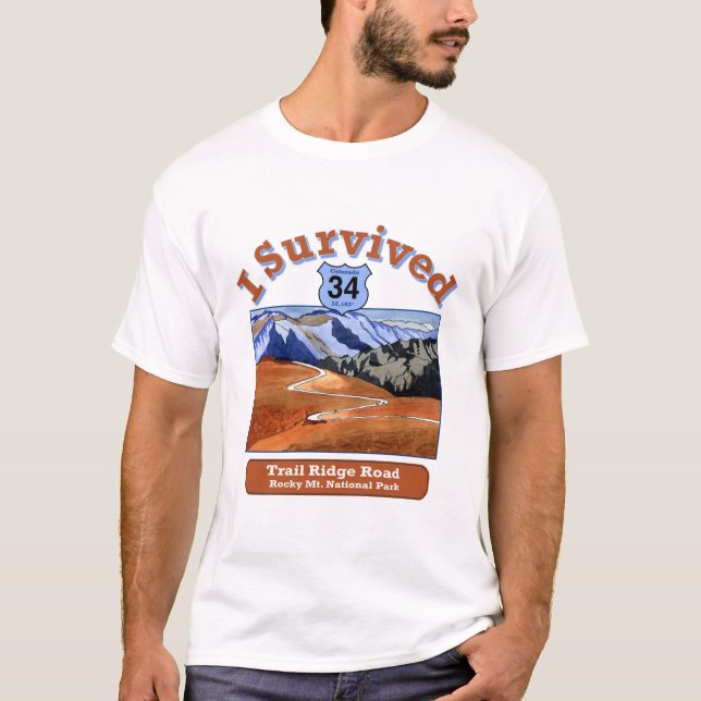 Camiseta Eu Sobrevivi Trail Ridge Road, Colorado (Frente)