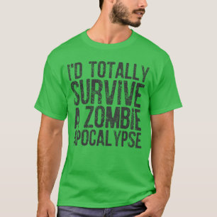 Camiseta Eu sobrevivo totalmente a um filme de terror do ap
