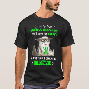 Camiseta Eu Sofro de Escoliose Conscientização  Gato