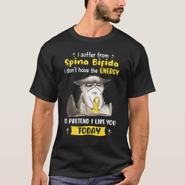 Camiseta Eu Sofro De Gato De Consciência Spina Bifida (Frente)