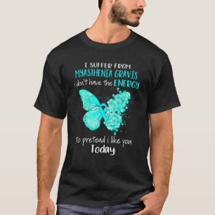 Camiseta Eu Sofro De Miastenia Gravis Awarness Butterfl