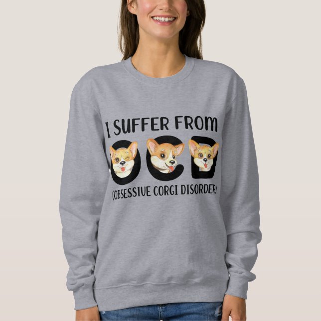 Camiseta Eu Sofro De Patos Obsessivos De Corgi Com OCD (Frente)
