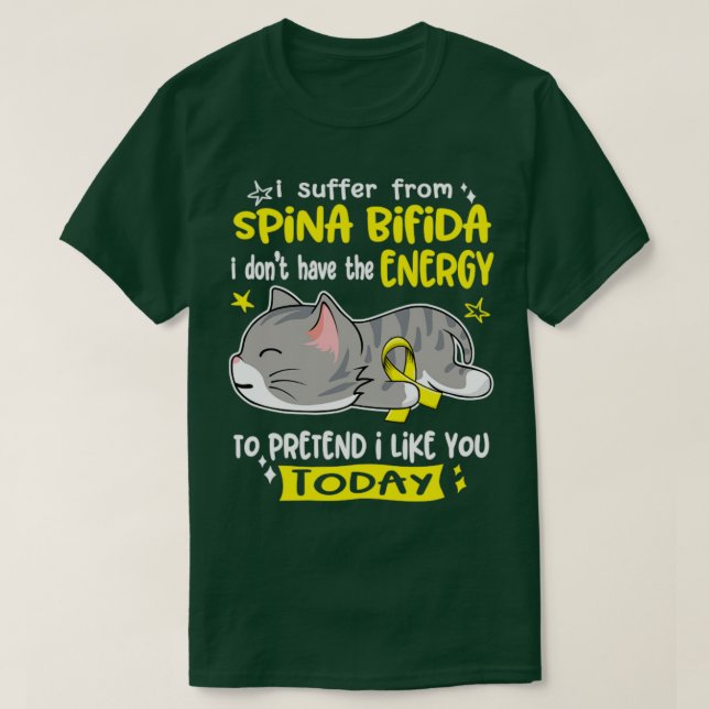 Camiseta Eu Sofro De Spina Bifida Eu Não Tenho Energia (Frente do Design)