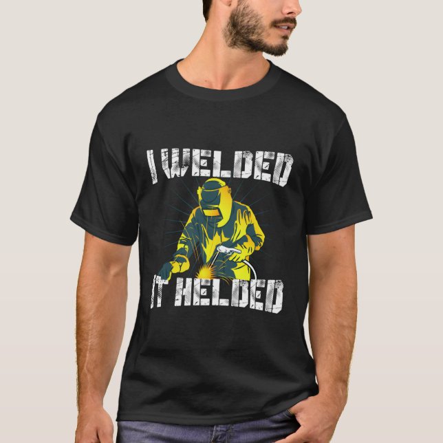 Camiseta Eu Soltei Ele Ajudava Mig Soldando Funny Welder Pu (Frente)