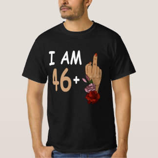 Camiseta Eu Sou 46 Mais 1 Dedo De Médio Para Um 47º Anivers