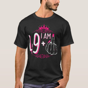 Camiseta Eu Sou 49 Mais 1 Dedo Médio 49º Aniversário Das Mu