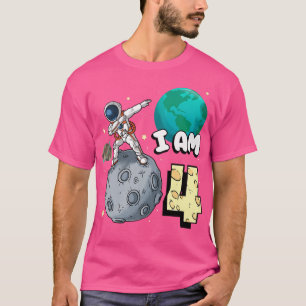 Camiseta Eu sou 4 astronauta espacial Kid Moon Walker 4º an