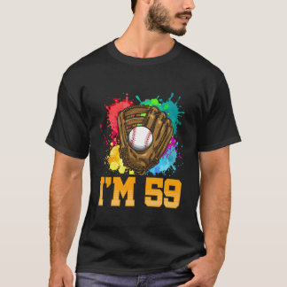 Camiseta Eu Sou 59 Jogador De Beisebol De Luva Esportiva 59