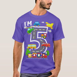 Camiseta Eu sou 5 Aniversário Garoto 5 do Comboio de Comboi